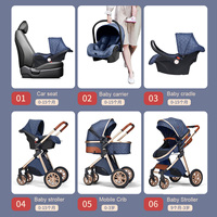 Poussette 3-en-1 à prix abordable, châssis en alliage, pliable, pour nouveau-nés et enfants de 3 ans, inclut un siège auto pour bébé