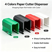 Distributeur de papier d'emballage en plastique Titan avec lame tranchante, support de rouleau de papier et outil d'emballage cadeau