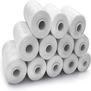 Hilo De Costura De 5000 yardas, hilo De coser De poliéster hilado, hilo De coser blanco crudo 40/2 para tejer - Product Image 2