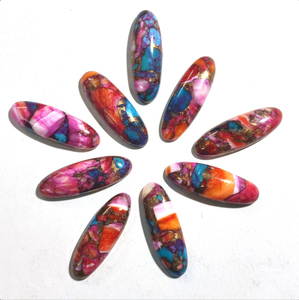 Cuarzo Dahlia Rosa Natural Opalescente, Cabujón Plano de Forma Ovalada Larga, Gema para Fabricación de Joyas, Venta al por Mayor para Pulseras - Product Image 1