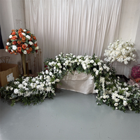 IFG Luxe Mariage Mariée et Marié Table Arrangement Artificielle Blanc et Vert Fleur Coureur Décoration