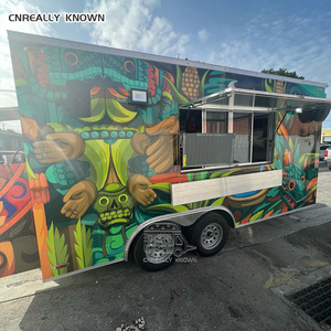 DOT CE Square Candy Floss Galvanized Steel Body Full Kitchen For Cotton Machine Ice Cream Fast Food <b>Concession</b> <b>Trailer</b> - Product Image 4