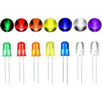 Diode LED F3 à trou traversant 0,06W Ra80 3000K avec lentille de couleur blanc, bleu, rouge, vert, jaune, orange, 3mm, diffuseur, 5-8V