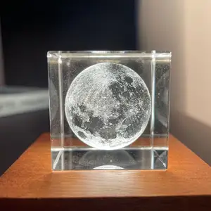 Honor of crystal Crystal cube 3D интерьерные резные капли дождя Лунная солнечная система облака кубические в форме сердца кубические изделия ручной работы