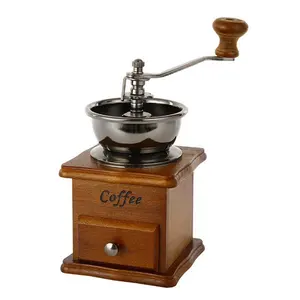 Vintage Houten Koffiemolens Handmatige Koffie Mills Gevulde