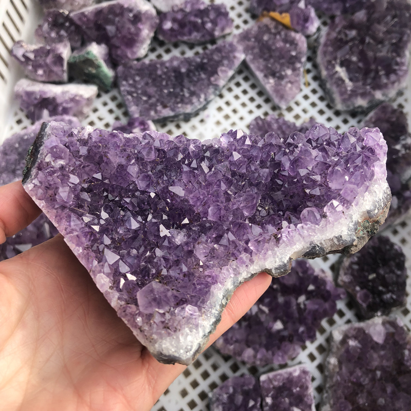 Grosir Cluster Kristal Druzy Alami Penyembuhan Batu Kasar Cluster Amethyst untuk Dekorasi