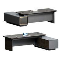 Bureau de direction modulaire de luxe en forme de L, mobilier de bureau robuste pour cadre supérieur