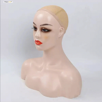 Mannequin de présentation demi-corps à double épaule pour maquillage, perruques, boucles d'oreilles et colliers, style européen-américain, pour vitrine