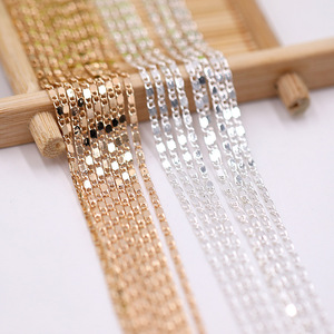 Suministros para la fabricación de joyería con cadena, 100 yardas por rollo, color plata y oro, para collares, pulseras, manualidades y accesorios de bricolaje. - Product Image 2