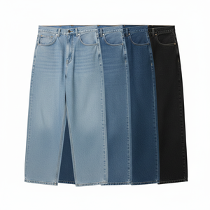 Pantalones vaqueros personalizados de alta calidad para hombre, pantalones holgados lavados rectos holgados, cintura alta, nueva moda, calidad Vintage, venta al por mayor - Product Image 1