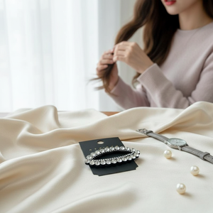 Vendita calda mollette di moda Vintage per le donne semplici perle scintillanti strass acrilico con paillettes all'ingrosso mirato per le ragazze - Product Image 3