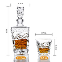 Jianxin – Nouveauté : Coffret Cadeau de Plateaux à Cocktails et Snacks en Verre Cristal Gaufré Personnalisé – Accessoires pour Liqueurs, Whisky, Tequila, Gin, Rhum