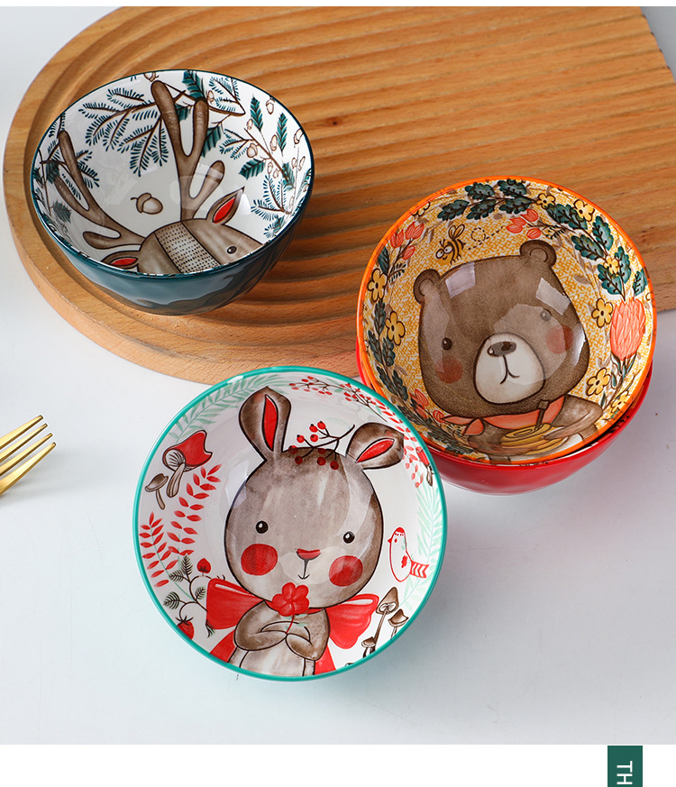 Assiette Enfant Porcelaine Motif Animaux Dessin Animé – Rouge – 16,7 Cm – Vaisselle Mignonne & Solide Pour Repas Rigolos