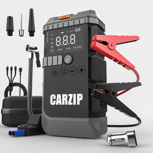 Oem/ODM xách tay 6-in-1 12V 600A nhảy khởi động máy bơm không khí ngân hàng điện công suất cao Inflator khẩn cấp xe Kit 6400mAh cho xe tải - Product Image 1