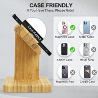 Support de charge sans fil 3-en-1 15W à charge rapide magnétique en bambou pour iPhone 17/16/15/14/13/12 Pro/Max/Plus et écouteurs