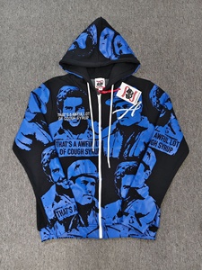 Sudadera con capucha con cremallera de marca de moda, 100% algodón, corte holgado, con estampado de letras y diseño 'THAT'S AWFUL LOT of Cough Syrup' - Product Image 5