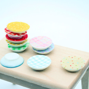 Assiettes à dîner miniatures colorées pour maison de poupée, plats à motifs, nourriture miniature, jouet de <span class=keywords><strong>cuisine</strong></span>, accessoires modèle ob1 - Product Image 4