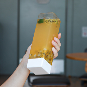 400ml <span class=keywords><strong>600ml</strong></span> 13OZ 20oz vuông Chai nhựa <span class=keywords><strong>PET</strong></span> nước trái cây trà sữa nước giải khát chai lạnh Brew trà Chai với quảng trường Trắng cap - Product Image 3