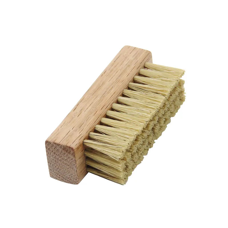 Brosse à chaussures baskets en poil de porc manche en bois avec logo personnalisé en gros d'usine pour le nettoyage