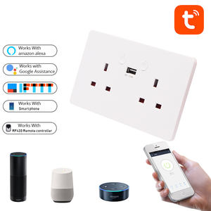 Prise murale intelligente double Tuya APP, double commande, norme britannique, Wi-Fi sans fil, fonctionne avec Alexa et Google Home - Product Image 2