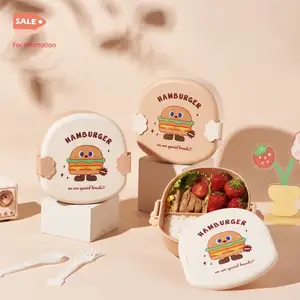 Çocuk özel Bento toptan hava geçirmez gıda saklama kabı ucuz paketlenmiş satış promosyon Hamburger yemek kabı çocuk için