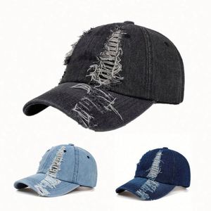 Wholesale High Quality Distressed Washed Denim <b>Brimless</b> Baseball Cap - Product Image 1