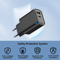 Chargeur mural USB Type-C 45W à charge rapide PD QC3.0 avec protection OTP/OVP pour S23 S21 et autres appareils