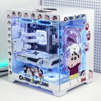 Caja de PC para Juegos de Escritorio Mini MATX de Torre Media Personalizada con Panel de Vidrio Templado de Vista Completa de Tres Lados