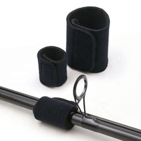 Accessoires de pêche sangle de canne à pêche en néoprène noir sport flux revêtement en néoprène boucle de tissu élastique découpe, couture