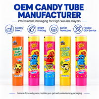 Tubes personnalisés imprimés haute barrière pour chewing-gum, en aluminium et plastique de qualité alimentaire avec bouchon à vis, pour emballage de bonbons