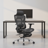 Chaise de bureau ergonomique moderne pivotante avec support lombaire en maille, appui-tête réglable, chaises inclinables de luxe, ensemble de mobilier