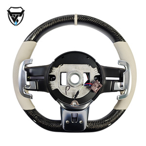 Volant modifié en cuir beige en fibre de carbone pour Mercedes Benz C GLC E S CLS <span class=keywords><strong>AMG</strong></span> ZC-223-T2-GW - Product Image 3