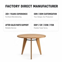 Table à manger de luxe OEM, design contemporain, ronde, en chêne, inspirée de l'Art déco français, mobilier écologique pour la maison, nouvelle arrivée