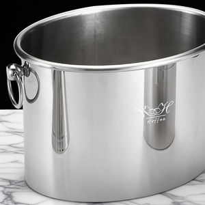 Tùy Chỉnh 9L Kim Loại Đồ Uống Rượu Sâm Banh Rượu Bia Mát Bồn Tắm Chủ Sở Hữu Băng <span class=keywords><strong>Bin</strong></span> Cho Đám Cưới Ktv Đảng Thép Không Gỉ Lớn Xô Đá - Product Image 5