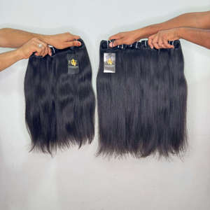 Extensions de cheveux humains indiens bruts ondulés et bouclés, mèches de cheveux humains bruts brésiliens noirs naturels, lots de cheveux humains indiens bruts - Product Image 1