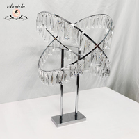 Nouveau support à fleurs en forme de X en métal doré argenté moderne, acrylique, fer, décoration de mariage, centre de table, décoration de fête