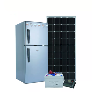 Réfrigérateur solaire à double température <span class=keywords><strong>mini</strong></span> 118L de 1,48 pi de longueur, 1,48 pi de largeur, 3,74 pi de <span class=keywords><strong>hauteur</strong></span>, à économie d'énergie pour un usage domestique - Product Image 1