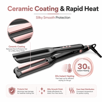 Lisseur à cheveux en céramique avec écran LED, chauffe rapide, contrôle multi-températures, double plaque, fer à lisser pour usage domestique et professionnel