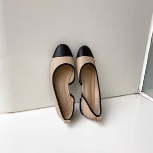 Mocasines Planos de Cuero 100% Vacuno para Mujer, Estilo Ballet con Laterales Abiertos y Bloques de Color, para Oficina, MOQ Bajo, Personalización de Logotipo de Fábrica - Product Image 6