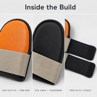 Genouillères en cuir PU OEM en gros pour le revêtement de sol avec surface antidérapante en PU, doublure en EVA et sangle réglable en néoprène pour le jardinage