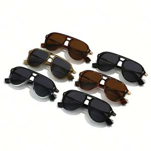 Gafas de Sol de Moda Retro 2025 con Logotipo Personalizado, Gafas de Sol Cuadradas para Mujer, Protección UV400, Degradado, Doble Puente, Estilo Piloto, para Hombre - Product Image 4