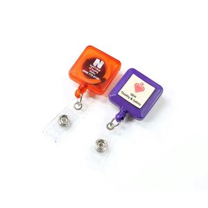 Customized Acrylic Name Id Card Badge Holder with Carabiner Fashionable Personality Badge Reels Novelty Gifts - Product Image 4