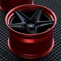Jantes en alliage concaves à cinq branches, rouge mat, deux pièces, 722Auto, 18, 19, 20, 21, 22, 23, 24 pouces, 5x112, 5x120, pour Toyota, BMW, Audi
