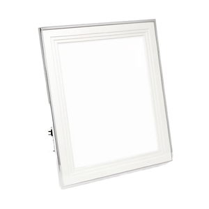 Cornice Portafoto in Metallo Argento Isaac Jacobs 10x12 Pollici con Triplo Passepartout per Esposizione su Tavolo e da Appendere - Product Image 1