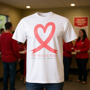 T-shirt rouge pour la sensibilisation aux maladies cardiaques en février – Thème santé - Product Image 3
