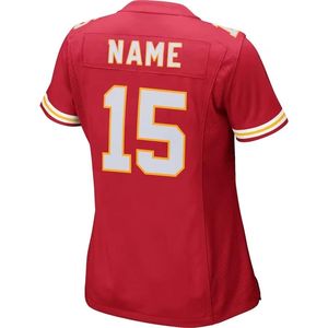 Toptan 2025 yüksek kaliteli kadın dikişli amerikan futbolu formaları #15 Patrick Mahomes #87 Travis Kelce artı boyutu sıcak - Product Image 1