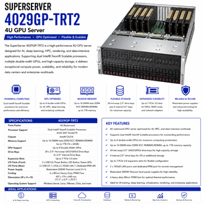 Serveur GPU Supermicro Sys-4029gp-trt2 4U, double processeur Xeon Scalable, 8 DDR4, NVMe SAS, 10GbE, IA, HPC, apprentissage profond, Sys-4029gp-trt2 - Product Image 1