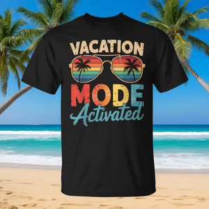 T-shirt d'été pour hommes, col rond noir, tenue décontractée, mode vacances activée - Product Image 3