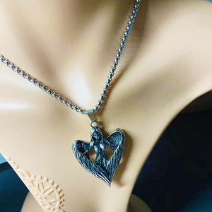 Goth Messing Legierung Winkel Flügel Pistole <span class=keywords><strong>Robert</strong></span> Cross Dollar Baum des Lebens Charm Halskette Edelstahl Kette Schmuck - Product Image 6