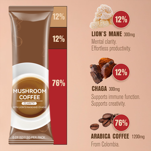 LIFEWORTH Private Label Chaga Lion's Mane Fusion Mushroom Coffee para la salud holística - Product Image 4